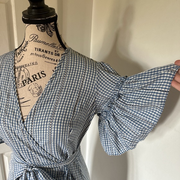 Gingham Wrap Dress - Picture 3 of 5